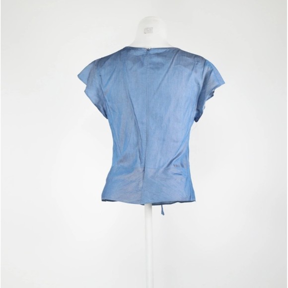 LUCY PARIS X REVOLVE  Womens Belted Ruffle Sleeve Casual Top, Blue Size XS NWOT - Picture 4 of 4